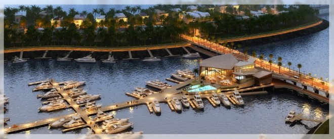 Ocean Reef Islands Marina at sunset  ©  SW